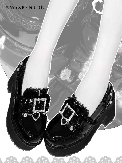 

Original Mine Series Mass Production High Heel Pumps Japanese Sweet Princess Mary Jane Shoes Versatile Daily Pu Leather Shoes