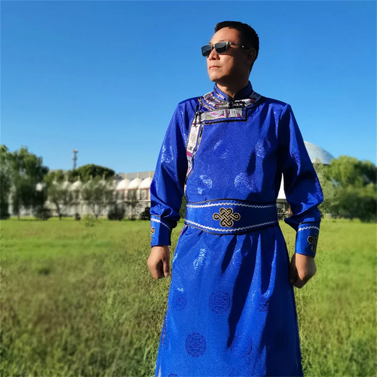 New Mongolian Robe Men's Mongolian Performance Costume Long Mongolian Costume Daily Costume Life Costume Autumn/Winter