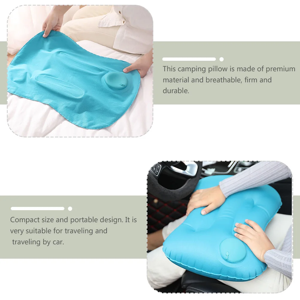 Travesseiro inflável portátil leve viagem travesseiro inflável design ergonômico para acampamento ao ar livre resto pescoço apoio volta