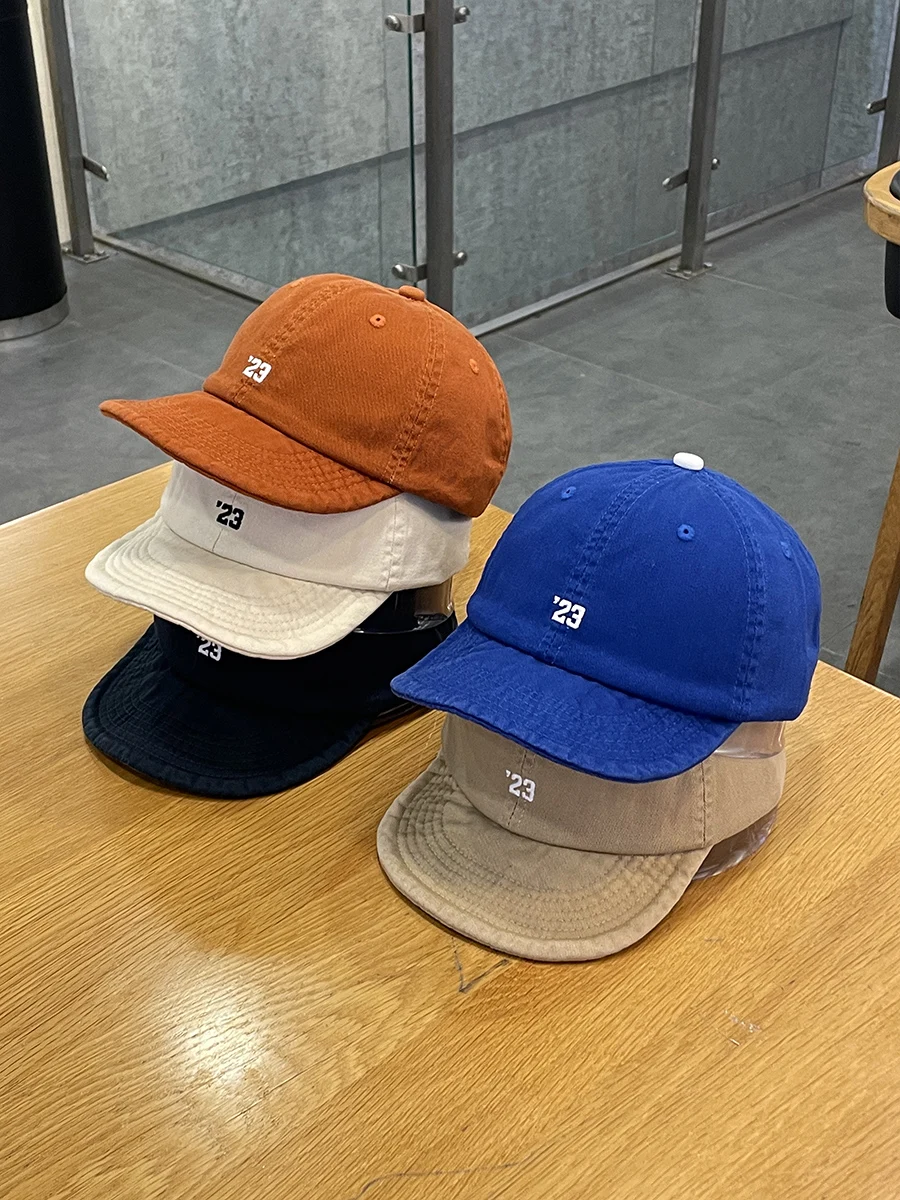 

Short Brim Turban Peaked Cap Male Baseball Cap Female Retro Washed Distressed Soft Top Frock Cap