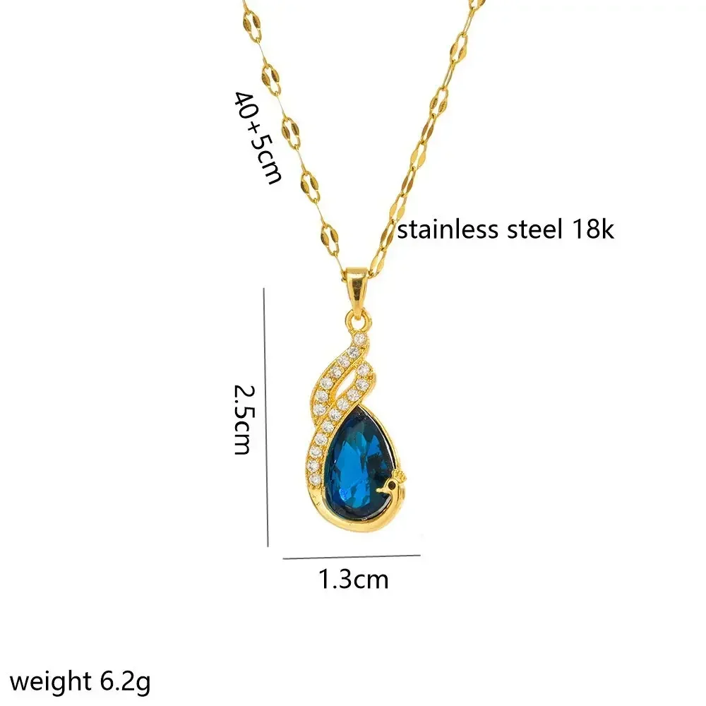 Ослепительное колье из синих кристаллов павлина — это модная и популярная короткая цепочка на ключицу для женщин. Это универсально 9527.