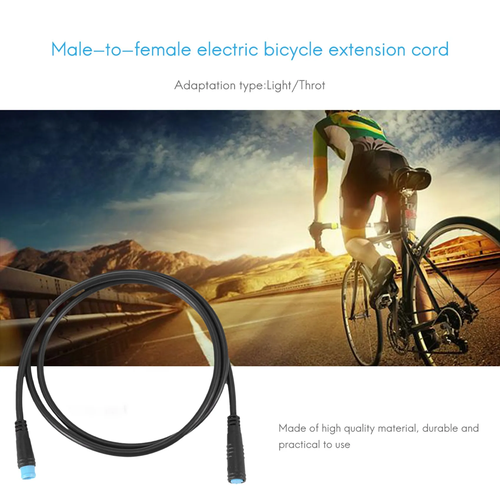 ABXI دراجة كهربائية تمديد كابل 4 دبوس ذكر إلى أنثى كابل مقاوم للماء Ebike تمديد كابلات الموصلات #3