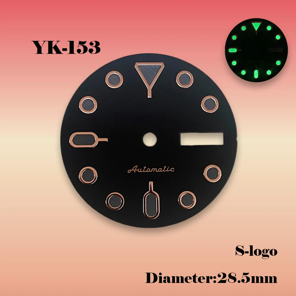 S-Logo NH35 28.5mm Multicolor Dial - Double Calendar NH35/NH36 Green Luminous Mod Part for Japan-Made Auto Movement Accessories