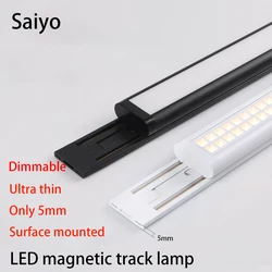 Reflektor szynowy magnetyczny Led Ultra cienkie szyny 5mm oprawa oświetleniowa lampy do montażu na suficie z możliwością przyciemniania reflektora Smart 48V Slim