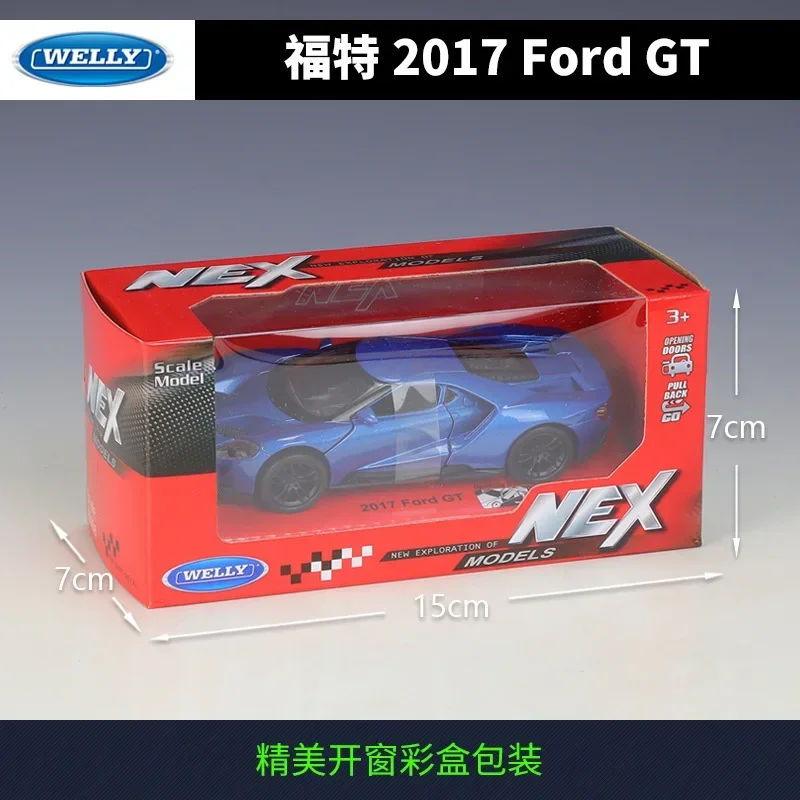 WELLY 1:36 2017 Ford GT Toy Diecast Vehcle Model Sport Pull Back Car Educational Collection regalo per bambini BD55