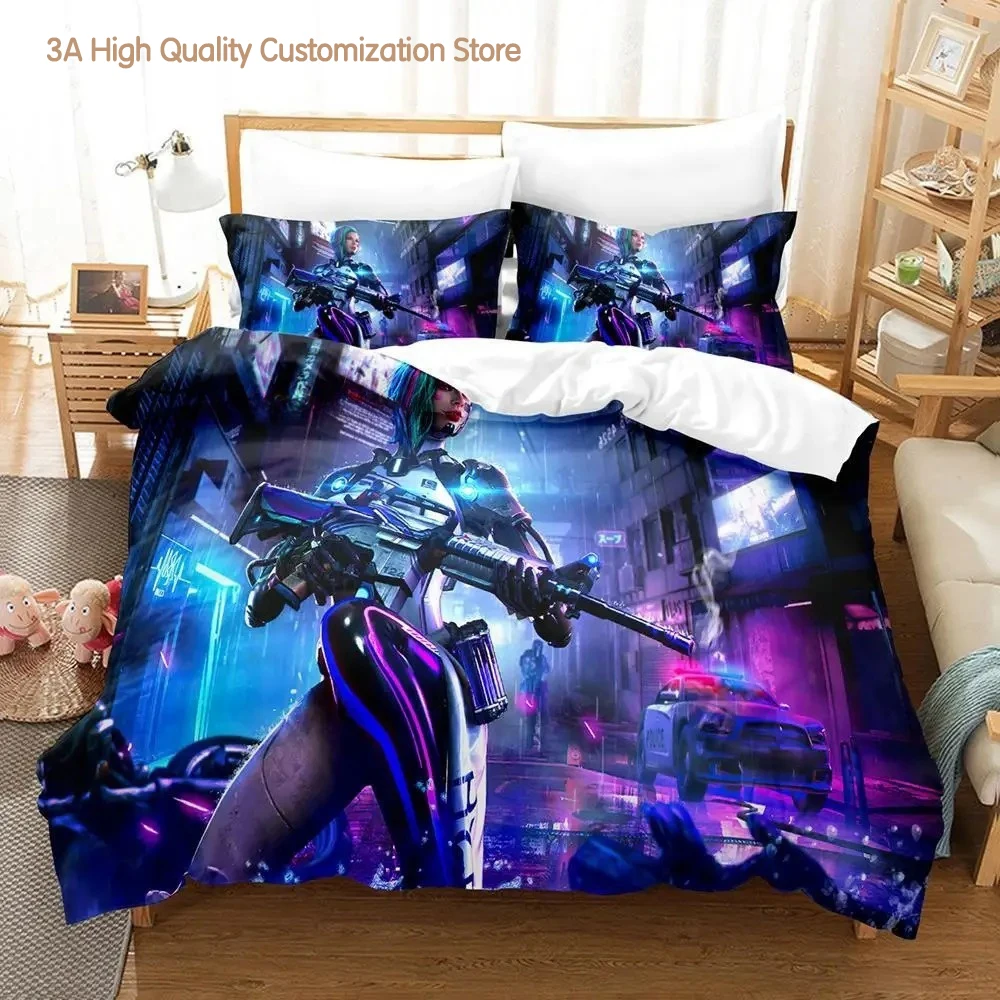 Juego Garena Free Fire, juego de cama individual, doble, tamaño Queen y King, juego de funda nórdica para dormitorio de niños y adultos, juego de sábanas 3D
