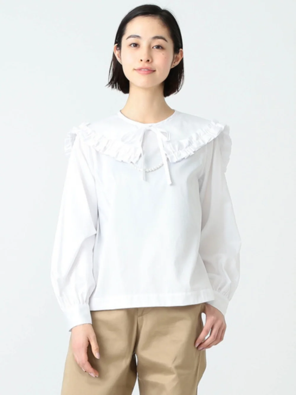 BMS BOY Detachable Collar Long Sleeve  Neck Shirt Commute Style Pure Color Women's Premium Fashion Business Casual Shirt