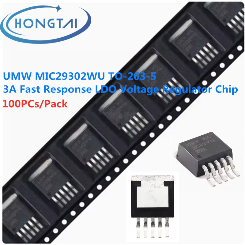 

100PCs UMW MIC29302WU TO-263-5 3A Fast Response LDO Voltage Regulator Chip Original New