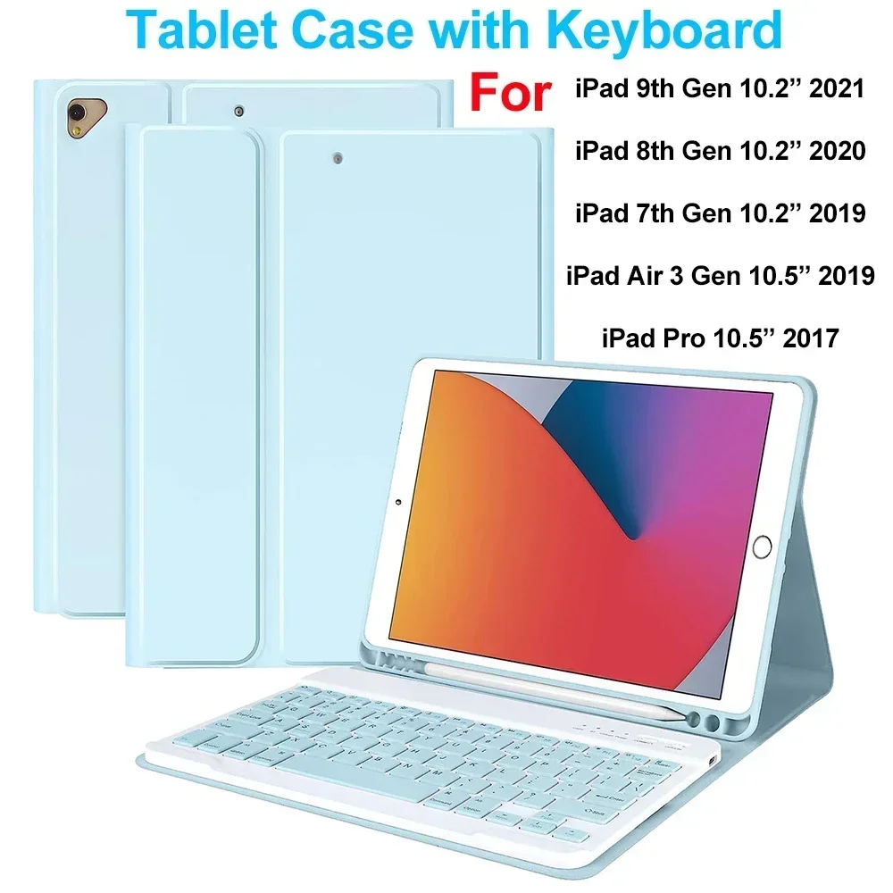 

Case For iPad 10.2" 9th 8th 7th Generation, Keyboard Tablet Cover for iPad For iPad Air 10.5"(3rd Gen) Pro 10.5 inch 10.2 Inch