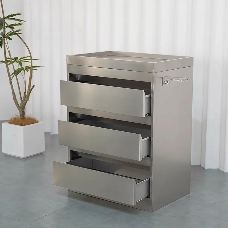 الفولاذ المقاوم للصدأ صالون الشعر عربة مصنع مخصص بسيط ضوء فاخر نمط صالون حلاقة أداة مقص تخزين منضدة