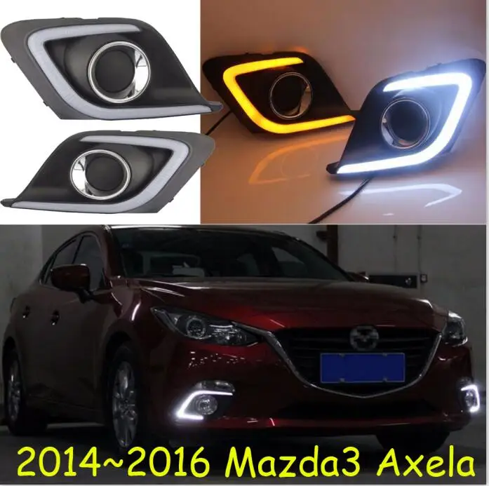 1set 2014~2016y car bumper headlamp for mazda3 Axela daytime Light LED DRL headlight for mazda 3 Axela fog light,Axela headligh