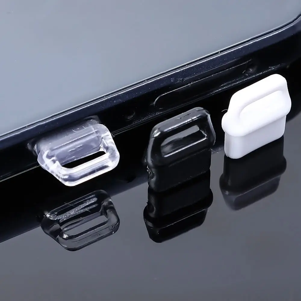 1/10Pcs Durable Mobile Phone Pendant Anti Dust Plug Charge Port Cover DIY Plugs Stopper IOS Type C Transparent Protection Cap