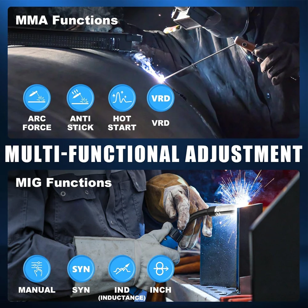 Полуавтоматический сварочный аппарат 4 в 1, безгазовый сварочный аппарат, 110/220 В, сварочный аппарат, 2 т/4 т, портативный инверторный сварочный аппарат, подарочные аксессуары