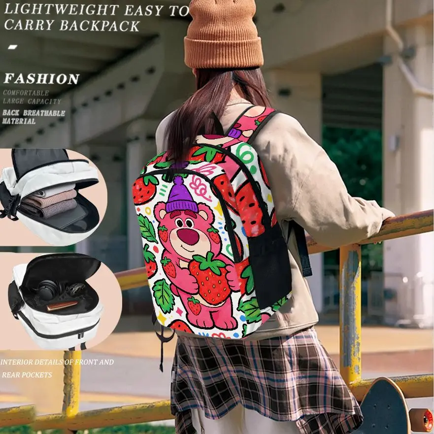 

Рюкзак для компьютера Disney Toy Story Strawberry Bear, 1 шт., модный и простой, унисекс, большой вместимости, высококачественный подарок