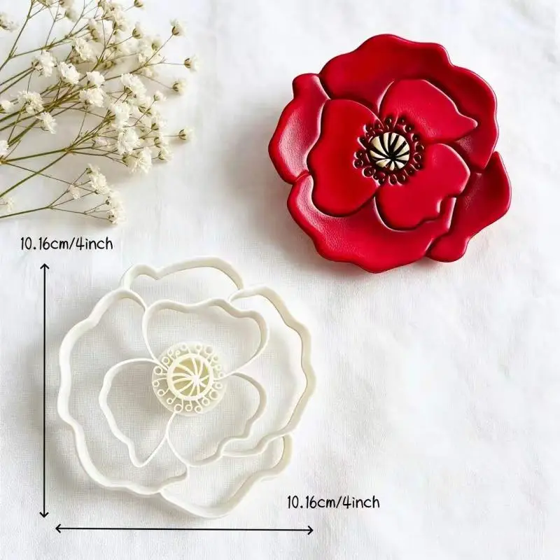 Blumen-Ton-Ausstechform aus Kunststoff, Blumenform mit glatten Kanten, wiederverwendbar für DIY handgemachte Keramik, Polymer-Ton-Bastelarbeiten – Detail 2