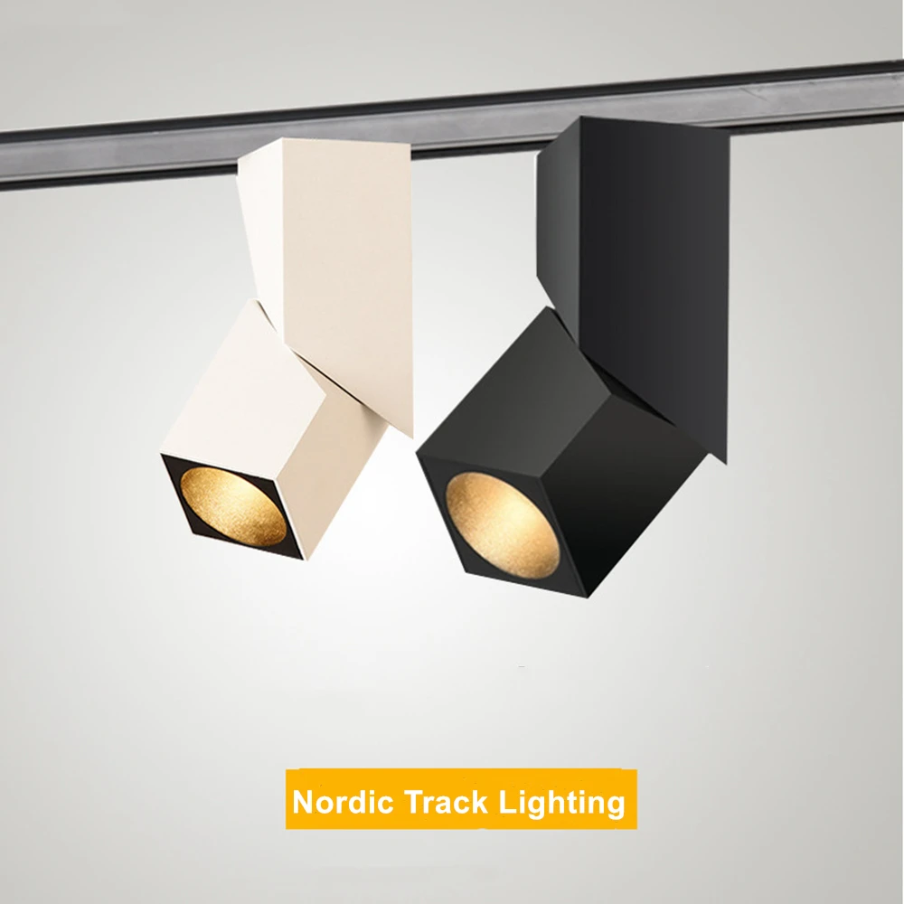 Nordic LED Track Light Spotlight Rail Light Modern Dimmable 10W 12W 15W Spot Light for Living Room Bedroom Corridor 85-265V