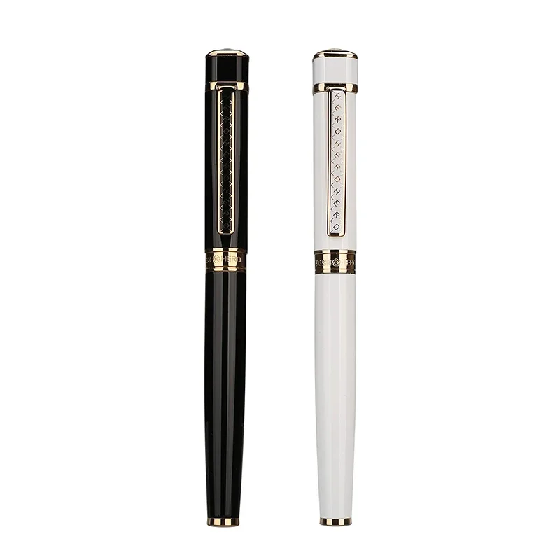 Hero 979 Square Cap Metal Fountain Pen Golden Plates Clip Iridium Fine Nib 0.5mm Fashion Writing Ink Pen for Business Office