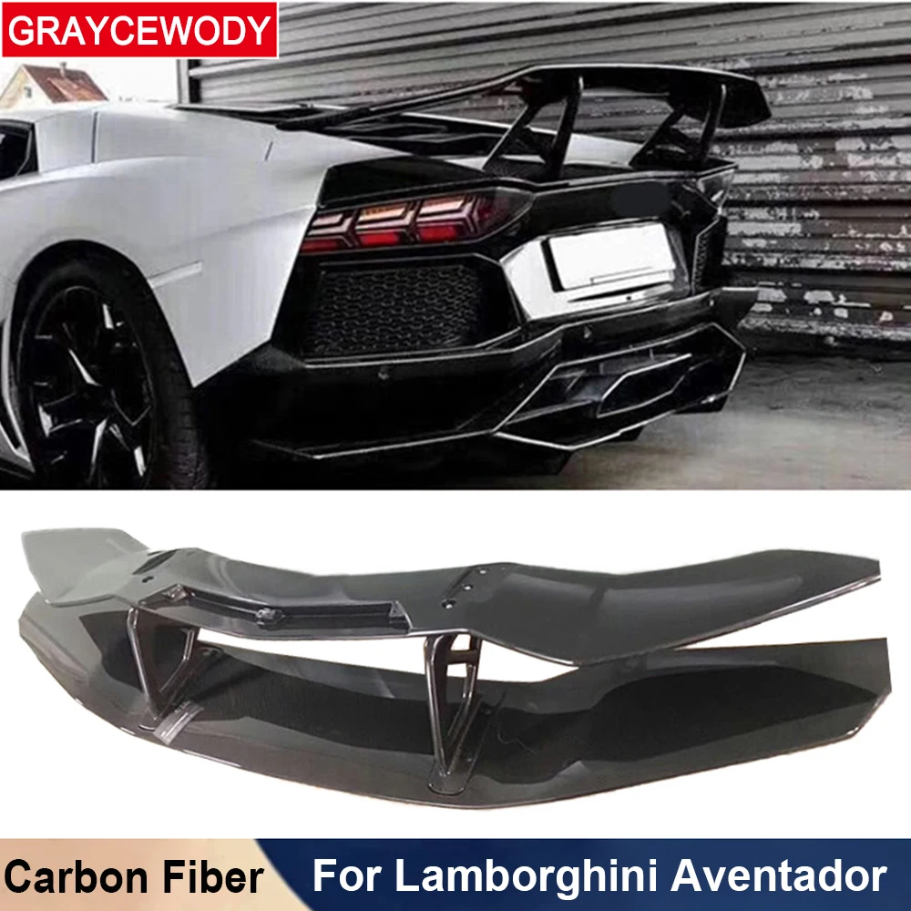 

Real Carbon Fiber Car Rear Big Spoiler Wing For Lamborghini Aventador LP700 LP750 LP720 2011-2015 Super Car Styling Tuning