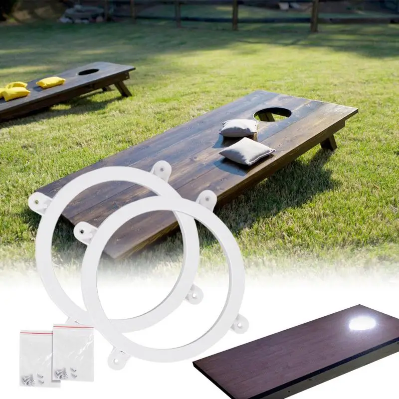 Cornhole Ring Lights Light Up Ring Cornhole Sets Battery Powered Waterproof Anti Glar LED Cornhole Lights For Outdoor Garden