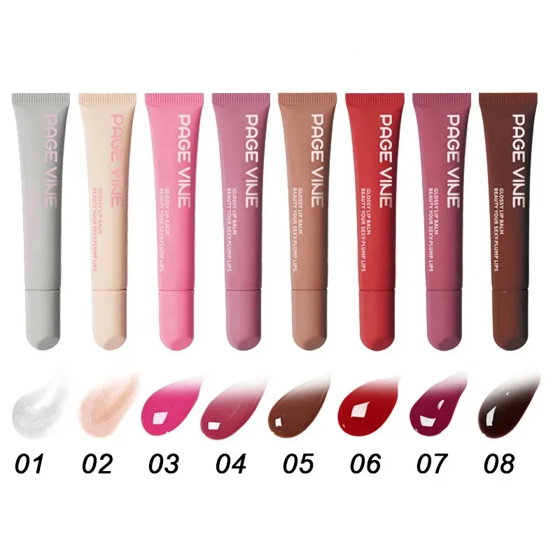 12 สี Lip Balm เคสโทรศัพท์ Lip GLOSS Moisturizing Liquid ลิปสติก Toast ESPRESSO Raspberry Jelly โปร่งใส Lip Glaze