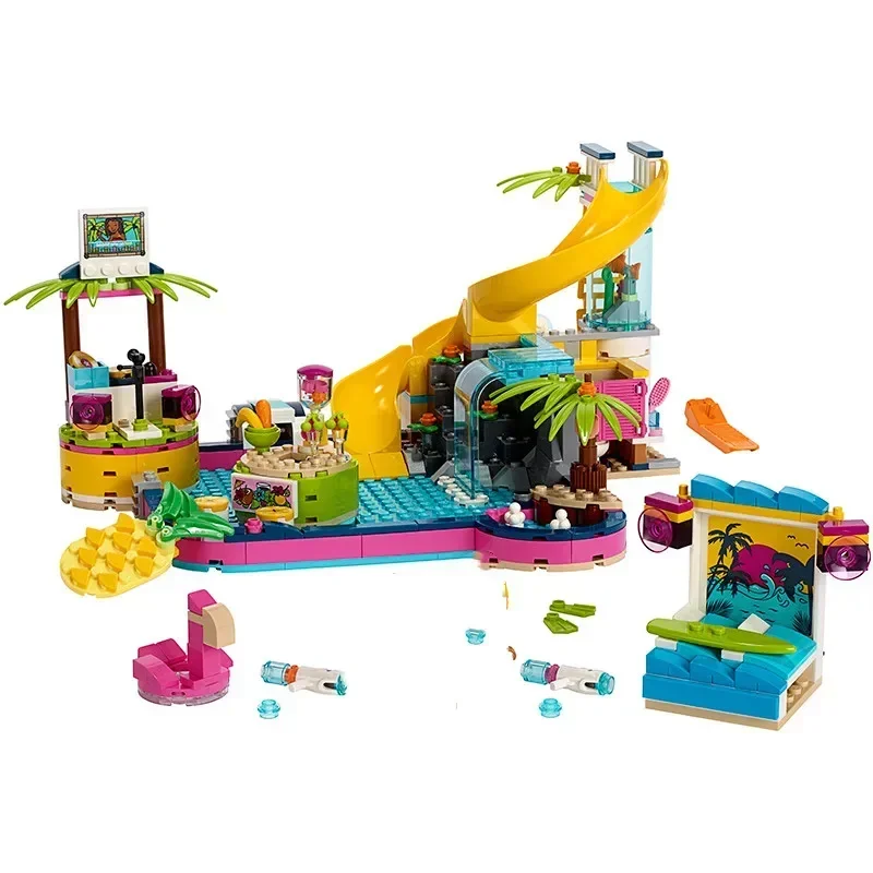 Ensemble de blocs de construction de fête à la piscine d'lotion pour enfants, briques de jouet de bricolage, compatible avec 468, jouets d'amis, cadeaux de Noël, 41374 pièces