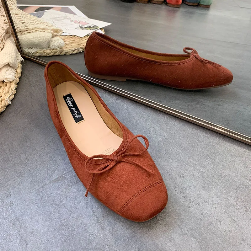Modische flache Damenschuhe, Ballerinas, neue Frühlings- und Herbstkollektion, weiche Slip-On-Schuhe für Damen, Schmetterlingsknoten, flache Damenschuhe. – Detail 10