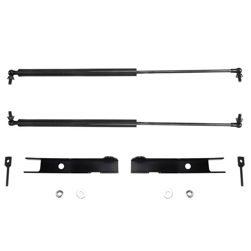 لتويوتا هايلكس SR5 2015-2023 4X4 الجبهة هود بونيه دعامة كبس بالغاز رفع دعم صدمة الربيع المخمدات ألياف الكربون الأسود #3