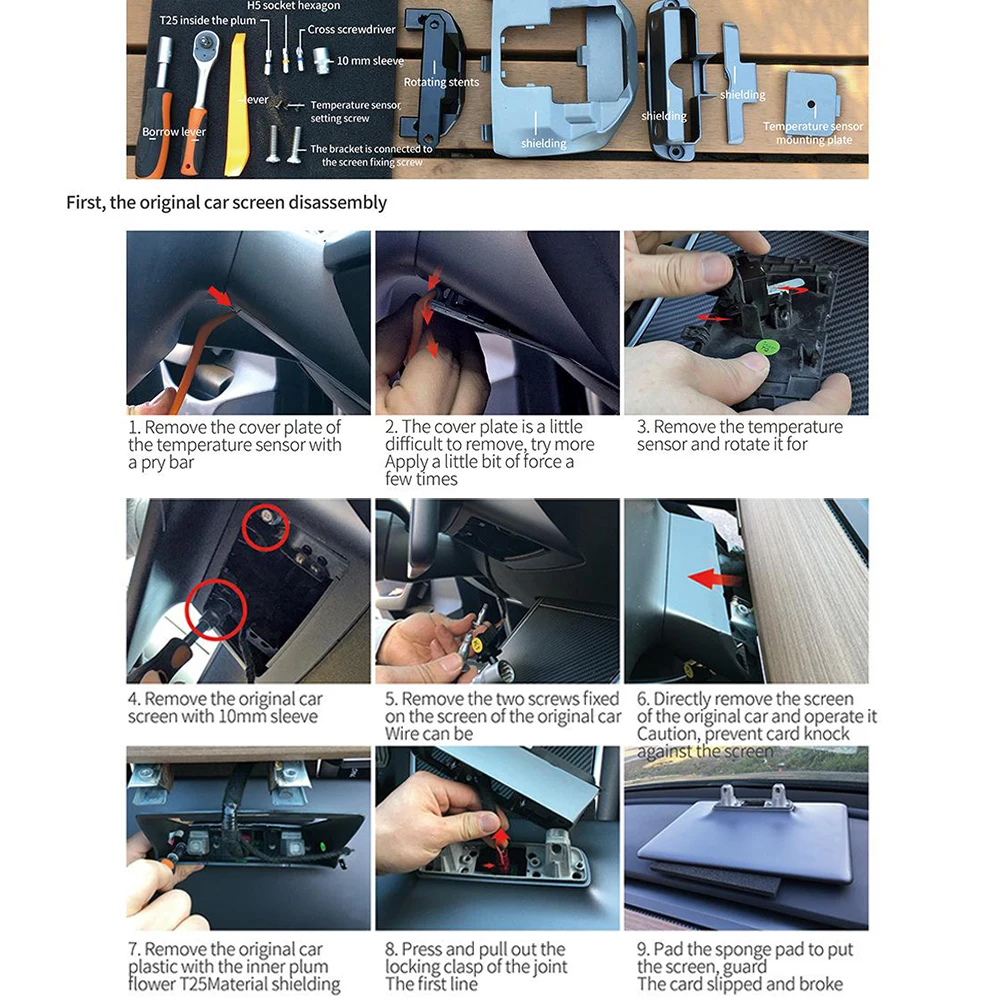 Screen Rotating Holder Center Console Navigation Screen 30 Degree Swivel Mount Original Silver Bracket for Tesla Model 3 Model Y
