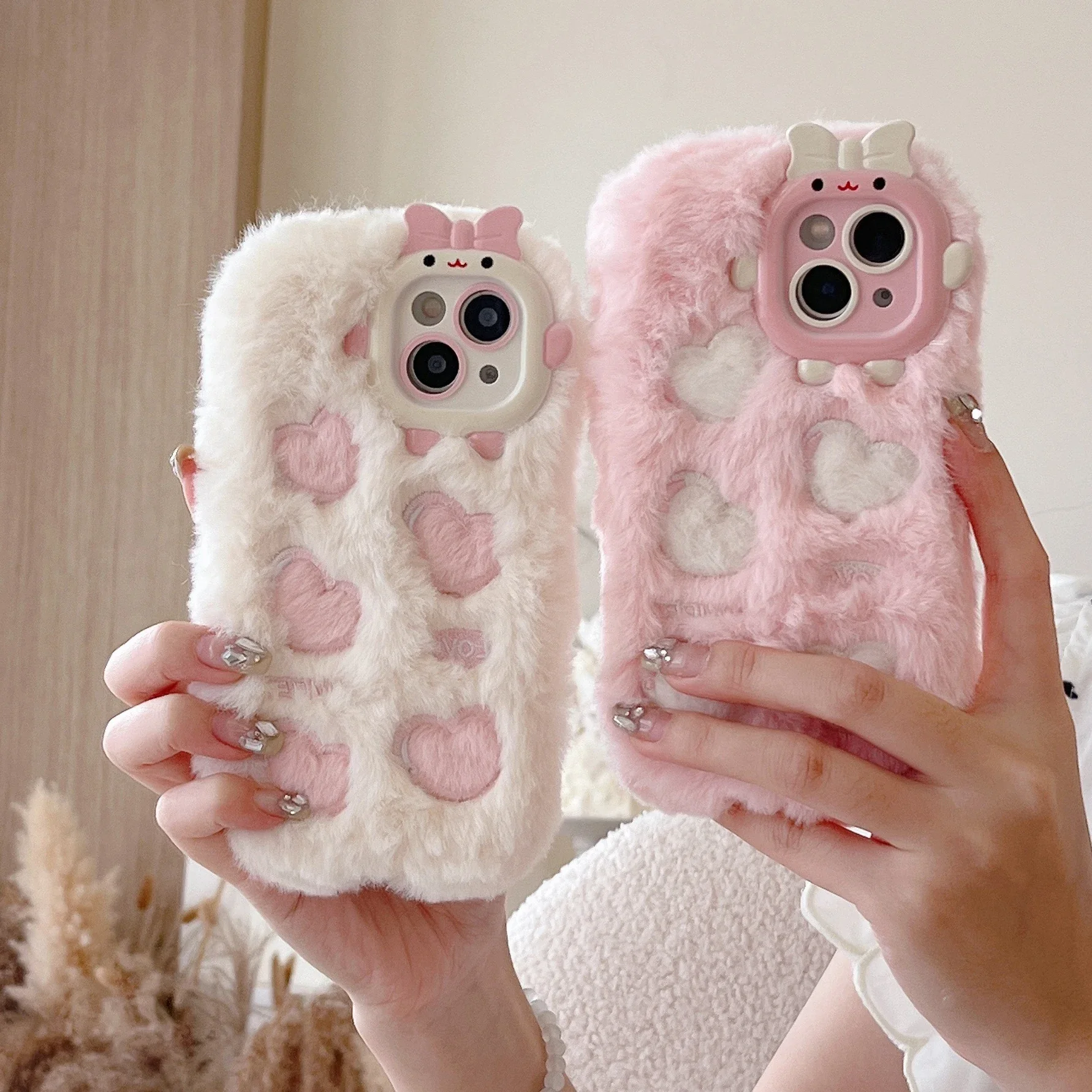 Phone Cases Pela - Rosa amor coração de pelúcia phone
