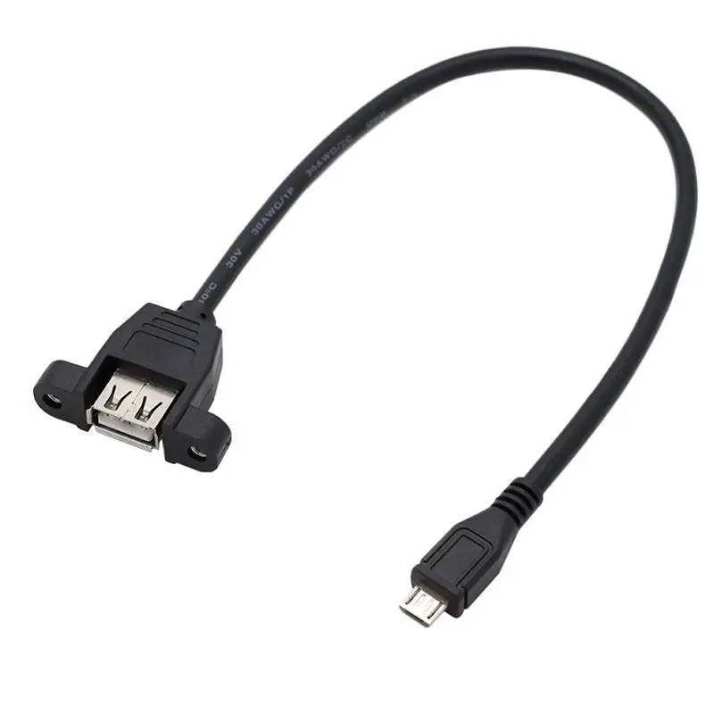 Micro USB To USB Mother With Ear And Screw Hole For Fixing USB Mother To Micro USB Adapter Cable