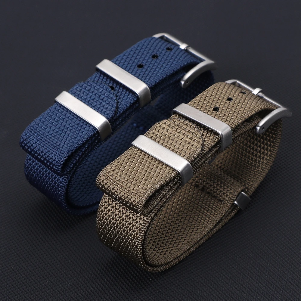 Premium High Density Durable Fabric Braid Nylon Watch Strap 20mm 22mm Soft Nylon Watch Band Thicken Sport Wristband Accessories
