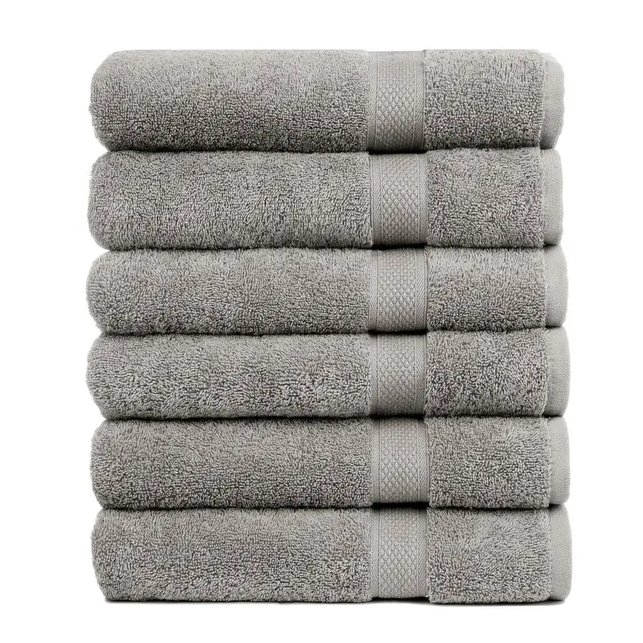 

Набор из 6 банных полотенец, 24 x 50 дюймов, 100% хлопок, 515 GSM, легкие, мягкие и очень впитывающие, роскошные полотенца для ванной и спортзала.