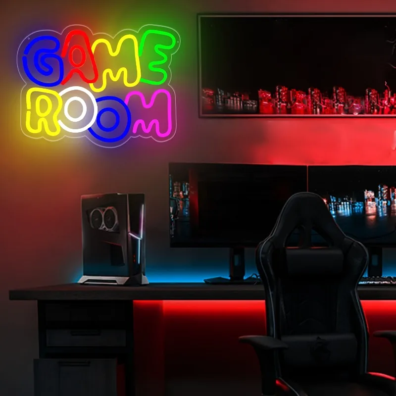 

Неоновая вывеска для игровой комнаты, светящийся рекламный щит 5В с регулировкой яркости через USB, настенный светильник, украшение для дома, комнаты, спальни, подарок для любителей игр