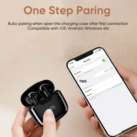 Xiaomi Trådlösa Bluetooth-hörlurar In-Ear 25 timmars speltid TWS med USB-C laddningsfodral Inbyggd brusreducerande mikrofon 10 best sales Xiaomi-kolv - №5