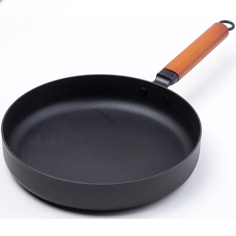 Cast Iron Pot Vintage Forged Chinese Wok Non-stick Frying Pan  Home 26CM Kitchen Wok Cooking Pot for Induction Cooker Gas Stove