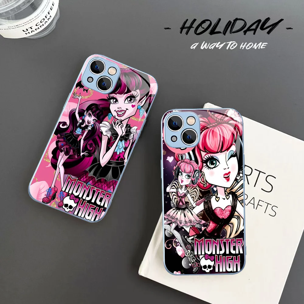 M-Monsters H-High Anime Phone Case Tempered Glass For Iphone 14 13 12 11 Pro Mini XS MAX 14Plus X XS XR Fundas