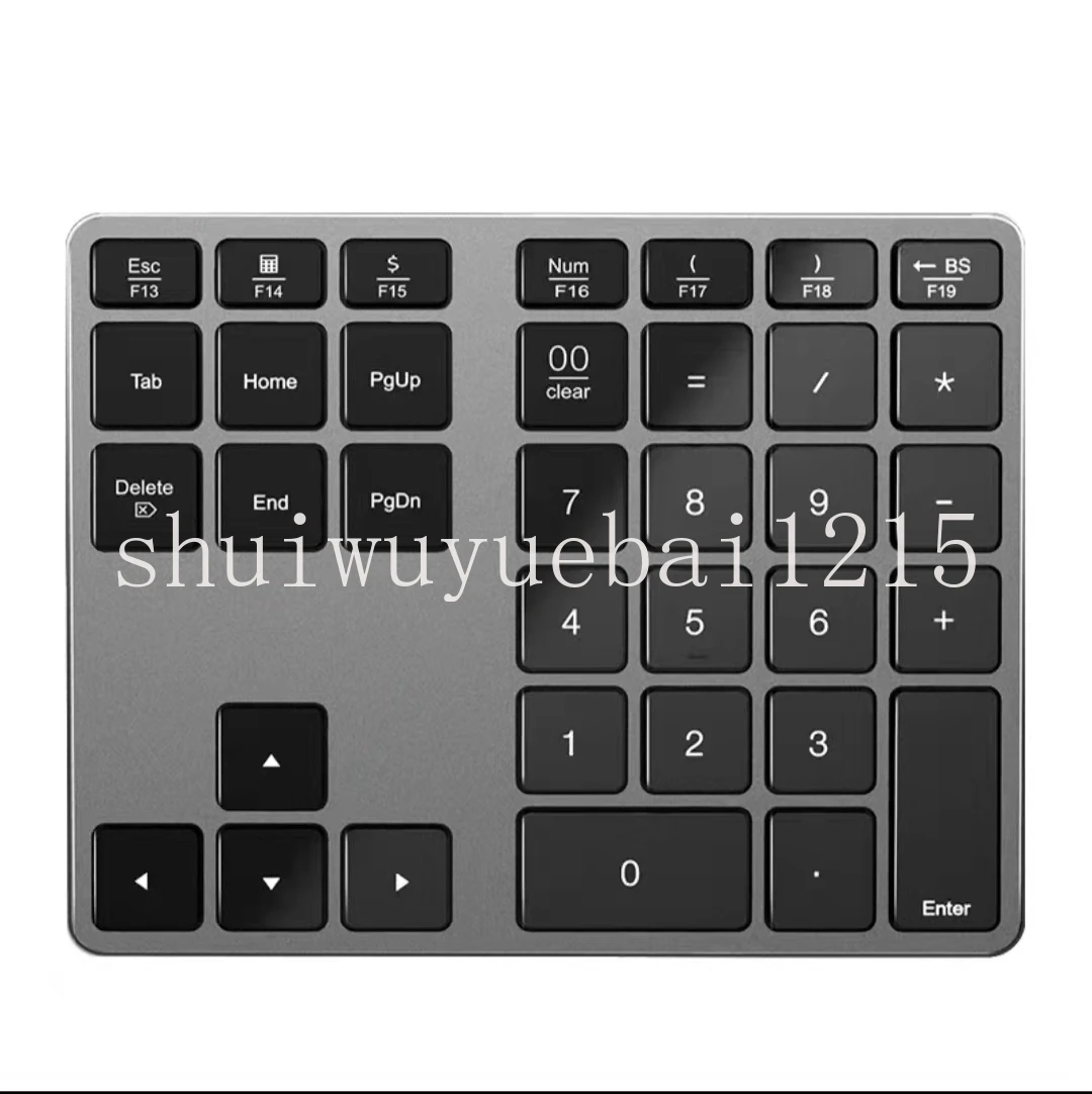 Aluminum Alloy 35 Key Wireless Bluetooth Numeric Keypad, Silent Office for Phone, Tablet, IPad, Laptop, Desktop Computer