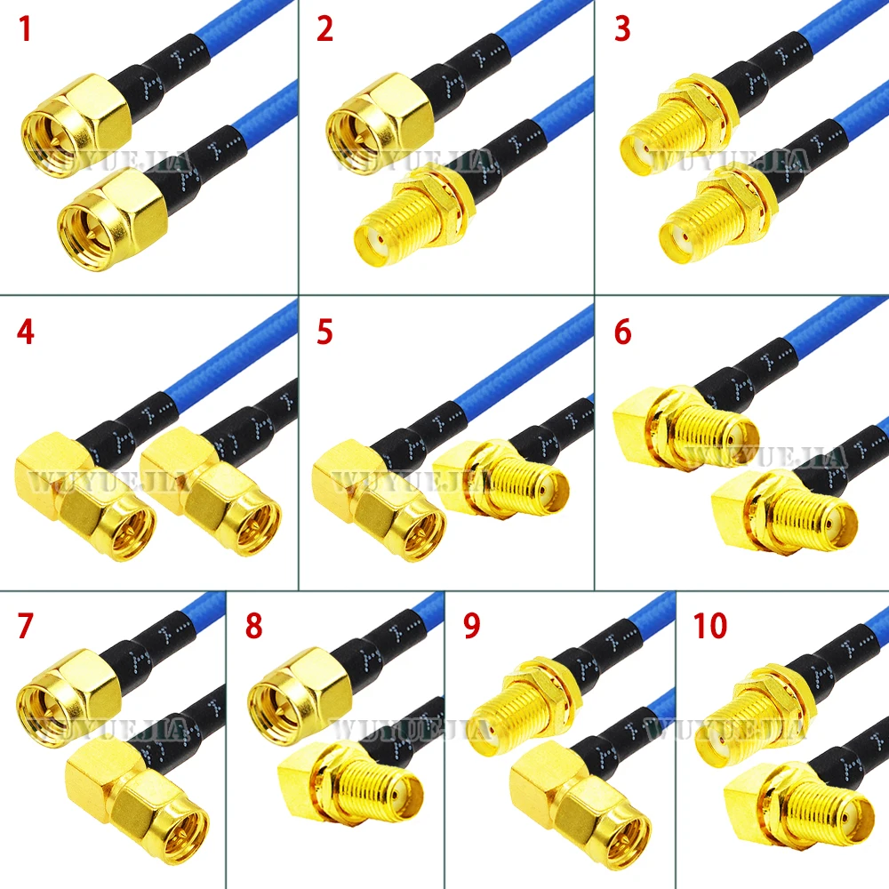 

SMA Male Plug to SMA Female Jack Connector RG402 0.141" RF Coaxial Cable SMA Type Straight/Right Angle High Frequency Test Cable