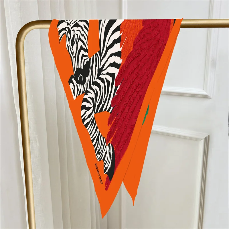 Diamond Scarf Fly Horse Print Brand Silk Scarves Wraps Women Luxury Bandana Headband Lady Hijabs Foulards Neckerchief Shawl