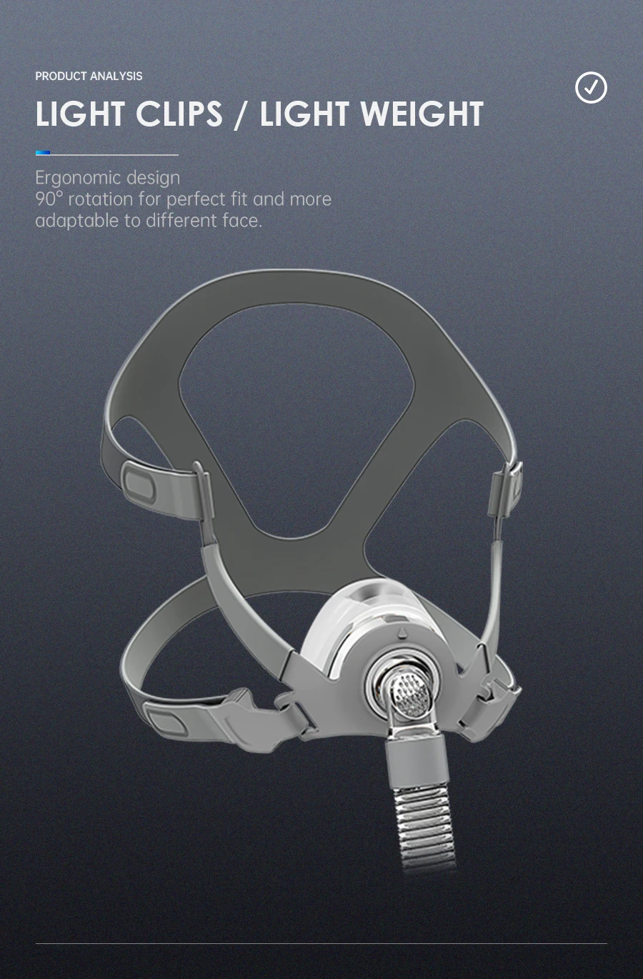 BMC CPAP Nasal Mask Full Face Mask With Tube Adjustable Strap Respirator For Travel CPAP Machine Anti Snoring Stopper Solution