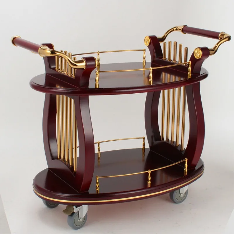 Wooden Deluxe Mahogany Bar Superior Suite Wine Truck, Room Service Truck