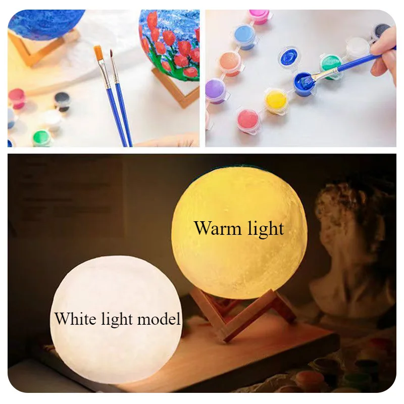 DIY LED Moon Light Galaxy Light, DIY Moon Night Light, Girl, Boy, Child, Woman Birthday Gift, Bedroom Decoration (Warm Light)