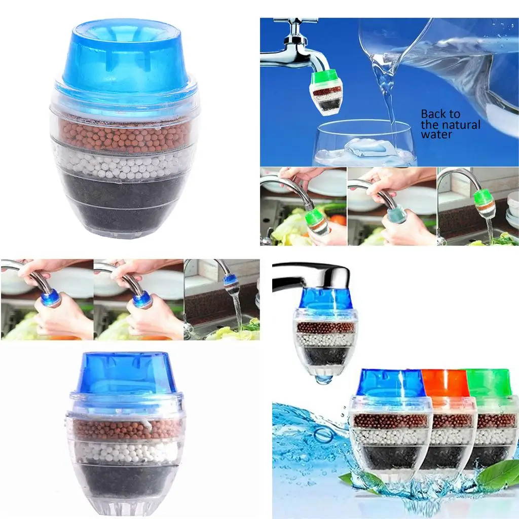 4xKitchen Water Saving Tap Nozzle Head Filter Anti-Splash Sprayer Blue