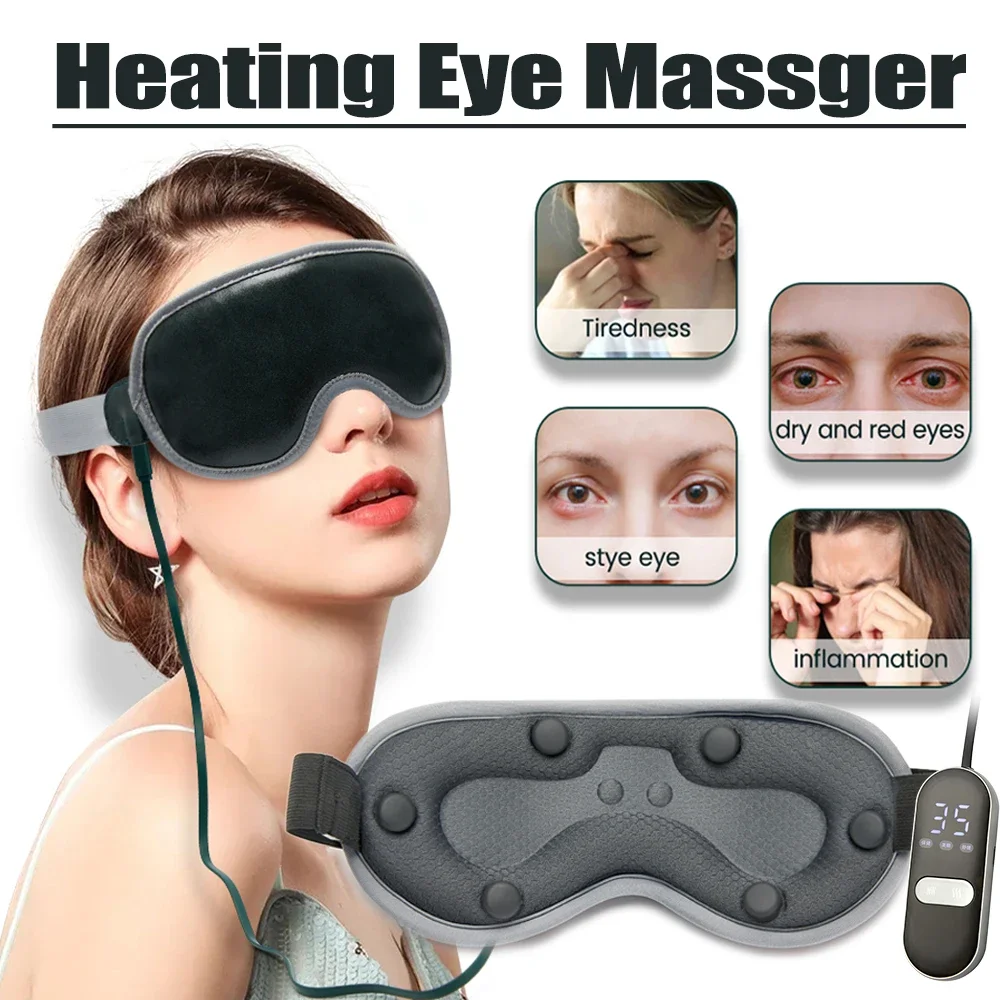 3D Heated Eye Mask Electric Eye Massager Portable Blindfold Sleeping Mask for Dry Eyes Blepharitis Fatigue Relief Eye Protection