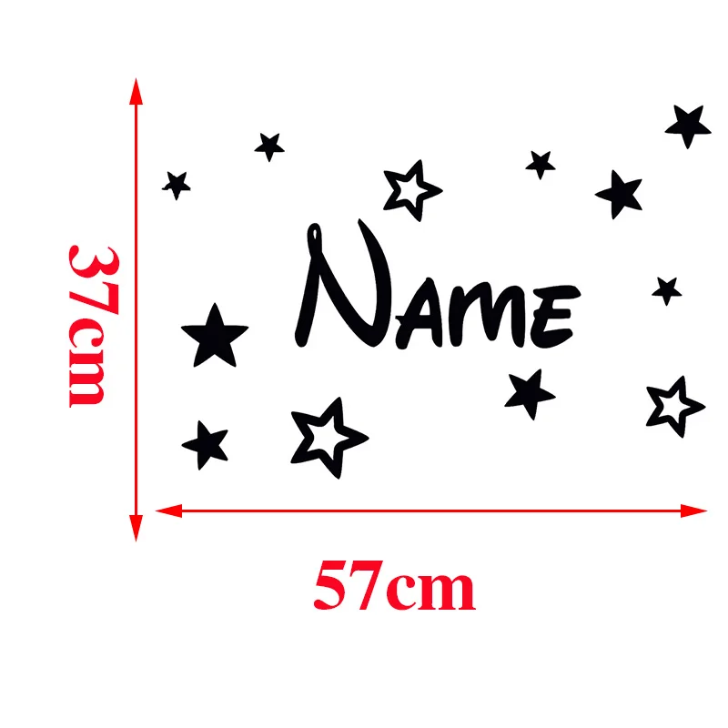 Personalised Boys or Girls Name With Stars Decor Vinyl Wall Sticker Decal Wallpaper Home Decoration Size 30*20cm