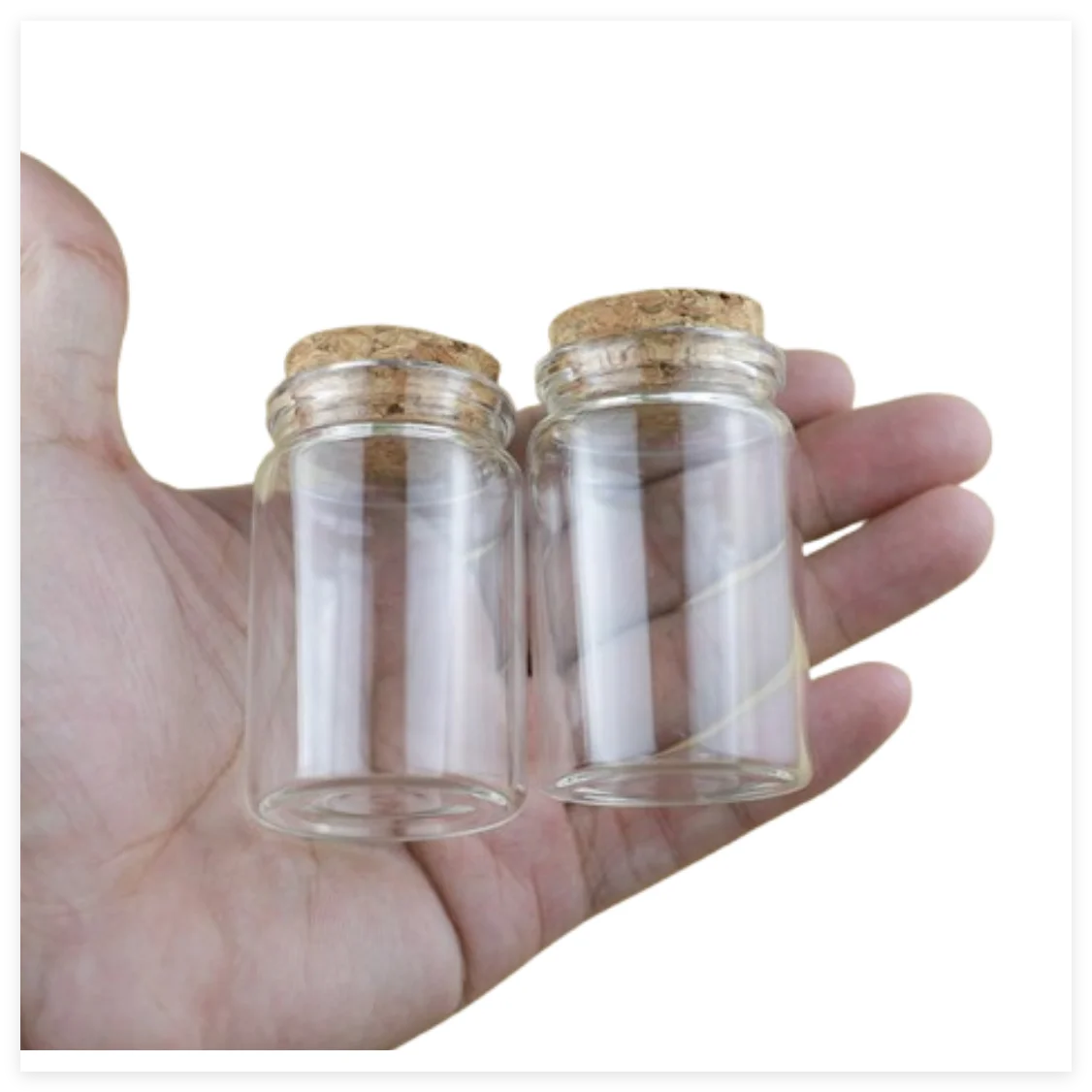 

12 pieces 37*60mm 40ml Small Glass Bottle Stopper Storage Jar Spice Bottle Containers tiny jars Vials Cork Bottle