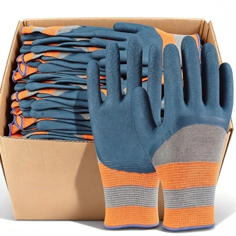 Work Labor Protection Rubber Nylon Gloves Wear-resistant Breathable Anti-slip Car Repairing Construction Sites Durable Glove