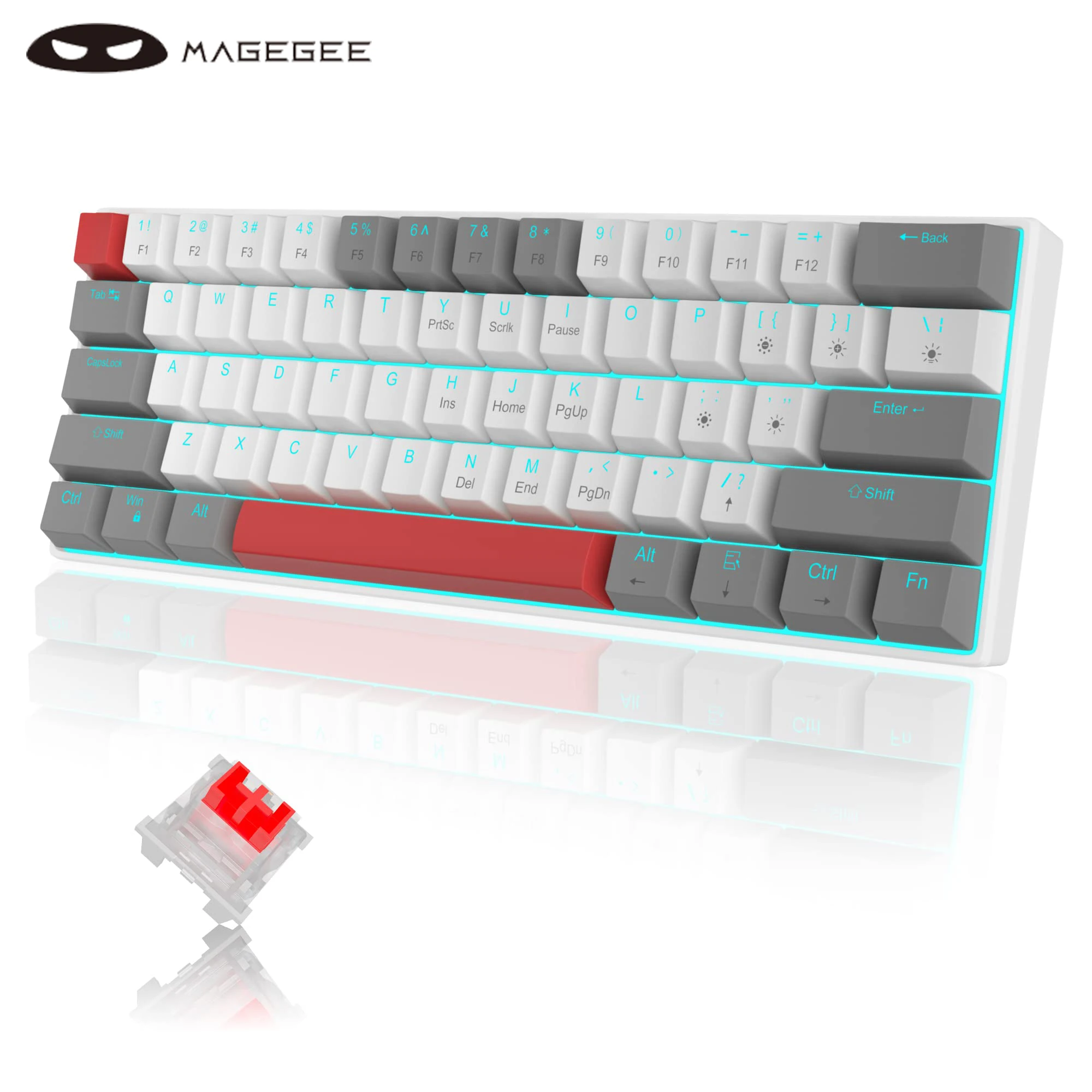 

MageGee MK-Star61 Mini 60% Mechanical Keyboard 61 Keys Wired LED Backlit Compact Gaming Keyboard for Laptop, Desktop, PC, Tablet