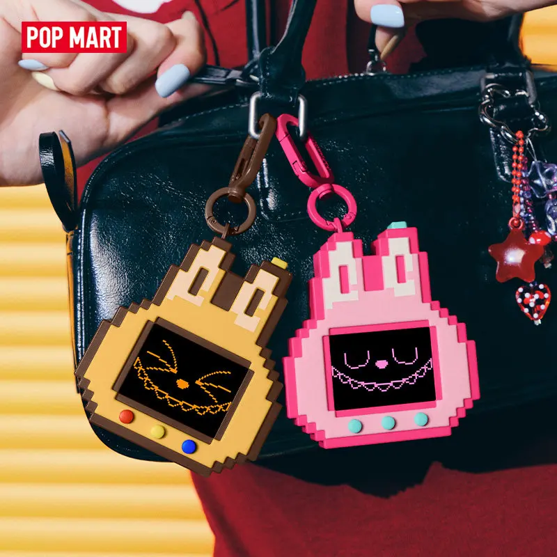 POPMART Labubu The Monsters SHAKE A DRINK GAMING HANDHELD Blind Box Pixel Pendant Bag Hanging Ornament Collectible Accessory
