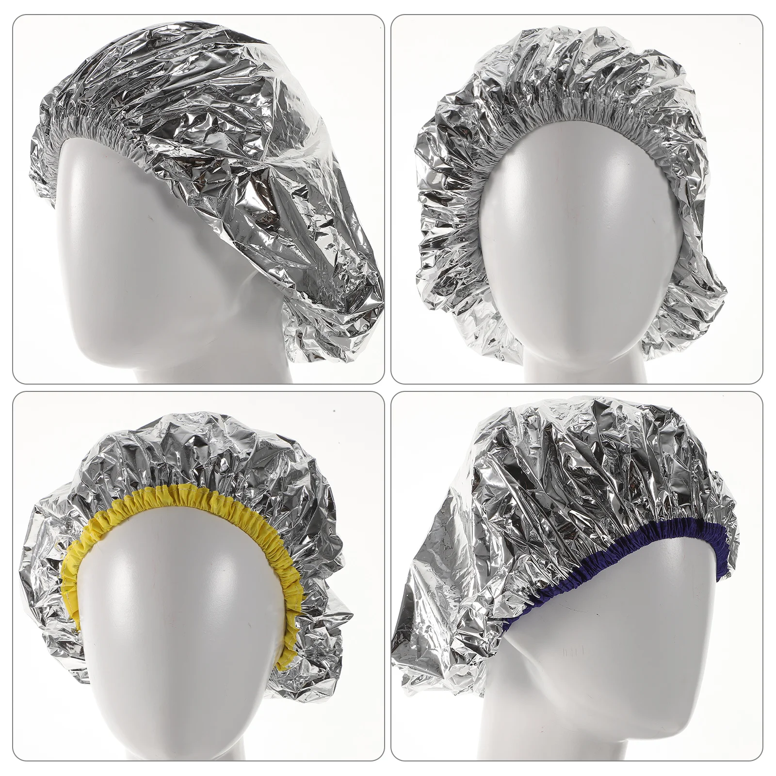 

3Pcs Elastic Hair Dye Caps Tin Foil Processing Caps for Shine Styling At Home Or Salon Tin Foil Hat